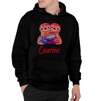Cousins Two Hugging Sloths Polygon Style Hoodie