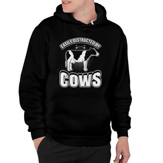 Cow Funny Easily Distracted By Cows Hoodie | Mazezy DE
