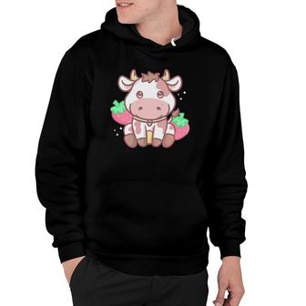 Cow Strawberry Cows Strawberries Hoodie | Mazezy