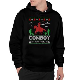 Cowboy Ride Horse Ugly Cowboy Christmas Hoodie | Mazezy