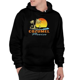 Cozumel Mexico Beach Sunset Palm Trees Ocean Surfer Hoodie | Mazezy CA