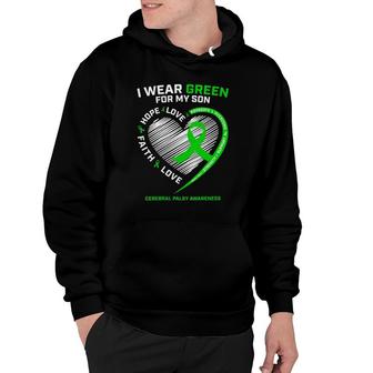 Cp Mom Dad Green Ribbon Gifts Son Cerebral Palsy Awareness Hoodie | Mazezy