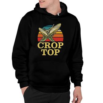 Crop Top Corn Farmer Retro Vintage Hoodie | Mazezy