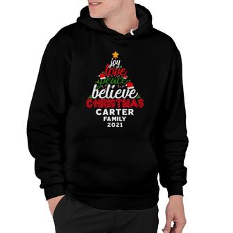 Custom Family Christmas Matching Name Carter Hoodie | Mazezy