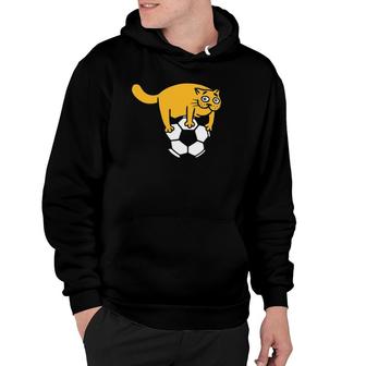 Cute Cat On Soccer Ball Funny Fur Mama Hoodie | Mazezy