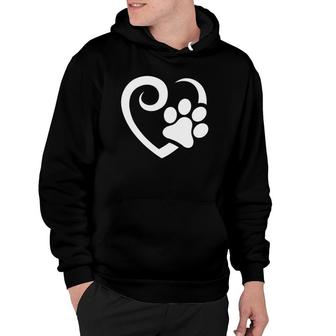Cute Heart Pawfunny Fur Mama Rescue Animal Hoodie | Mazezy