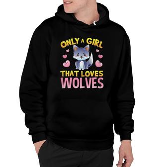 Cute Just Girl Loves Wolves For Women Kids Hoodie | Mazezy