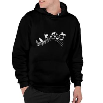 Cute Kittens On Music Notes Musical Cats And Music Hoodie | Mazezy