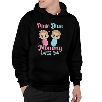 Cute Pink Or Blue Mommy Loves You Gender Reveal Party Idea Hoodie | Mazezy DE