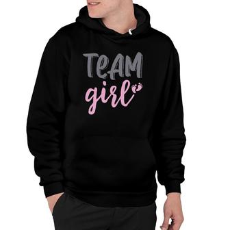 Cute Pink Team Girl Gender Reveal Party Idea Hoodie | Mazezy