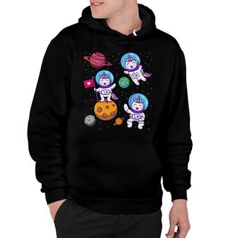 Cute Space Unicorns Funny Astronaut Planet Outer Space Lover Hoodie - Thegiftio UK