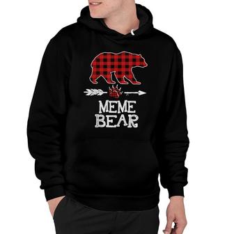 Cutest Dark Red Pleid Xmas Pajama Family Great Meme Bear Hoodie | Mazezy