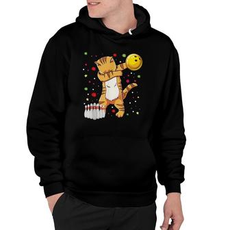 Dabbing Cat Bowling S Funny Bowling Gift Cat Girl Hoodie | Mazezy
