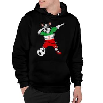 Dabbing French Bulldog Iran Soccers Jersey Football Hoodie | Mazezy