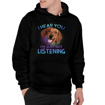 Dachshund I Hear You Not Listening Hoodie | Mazezy