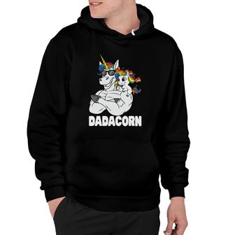 Dadacorn Muscle Unicorn Dad With Baby Daughter Sunglasses Hoodie | Mazezy