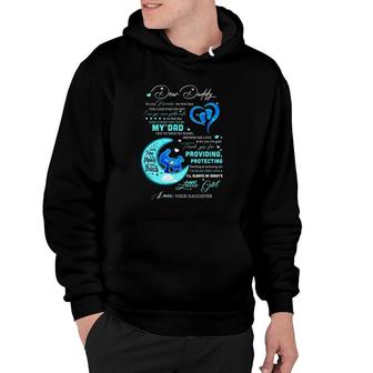 Dear Daddy God Choose You To Be My Dad Daddy's Little Girl Love Your Daughter Father's Day Gift Father And Daughter Baby Footprint Moon Hoodie | Mazezy