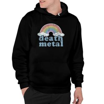 Death Metal Rainbow Funny Retro Vintage Rock Music Metalhead Hoodie | Mazezy