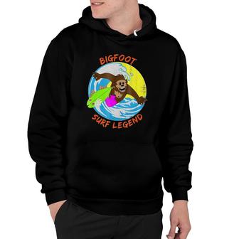 Distressed Bigfoot Surf Legend Surfing Sasquatch Hoodie | Mazezy