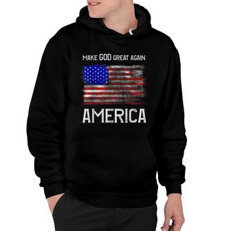 Distressed Make God Great Again American Flag Christian Hoodie - Thegiftio UK