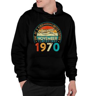 Distressed Vintage Awesome Since November 1970 51 Years Old Hoodie | Mazezy