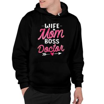 Doctor Mom Gift Wife Boss Floral Women Funny Gift Hoodie | Mazezy