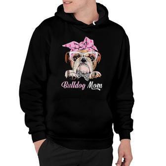 Dog Bulldog Mom Dog Life Pink Headband Animal Love 293 Paws Hoodie | Mazezy