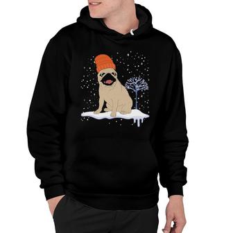 Dog Cute Snowy Winter Animal Pet Dog Owner Pug Hoodie | Mazezy