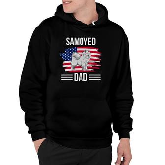 Dog Owner Us Flag 4Th Of July Father's Day Samoyed Dad Hoodie | Mazezy