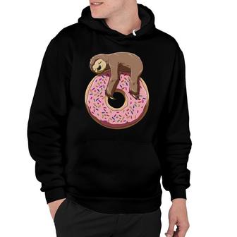 Donut Sloth Sleeping On A Donut Sloth Lovers Hoodie | Mazezy