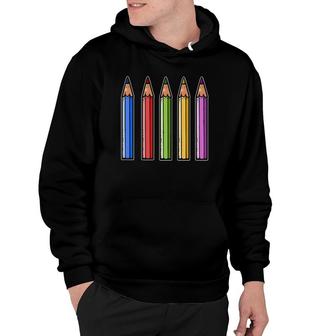 Drawing Crayon Pencil Art Teacher Education Hoodie | Mazezy