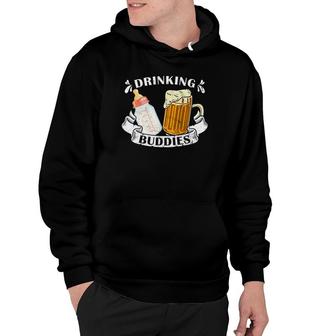 Drinking Buddies Dad And Baby Drinking Team Fathers Day Hoodie - Thegiftio UK