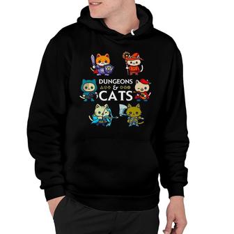 Dungeons And Cats Rpg D20 Dice Fantasy Gamer Cat Gift Tank Top Hoodie | Mazezy