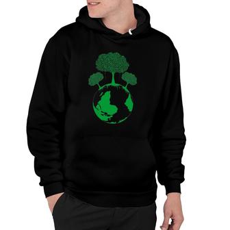 Earth Day Planet Gift Idea Earth Growing Trees Hoodie | Mazezy