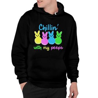 Easter Bunny Chilling With My Peeps Hoodie | Mazezy