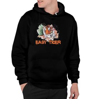 Easy Tiger Vintage Retro Animal Lover Cool Gift Hoodie | Mazezy