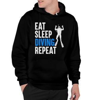 Eat Sleep Diving Repeat Diver Scuba Diving Dive Hoodie | Mazezy
