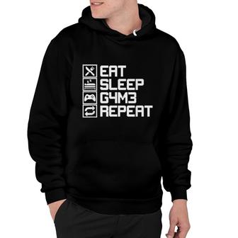 Eat Sleep Game Repeat Controller Lustiges Leetcode L33t Hoodie | Mazezy