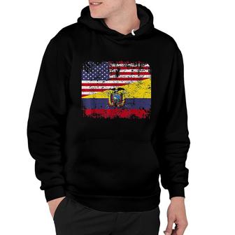 Ecuadorian Roots Half American Flag Usa Ecuador Flag Hoodie | Mazezy