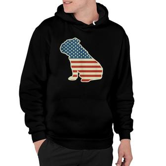 English Bulldog American Flag Dog Lover 4Th Of July Gift Hoodie | Mazezy