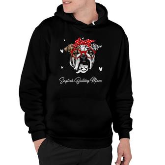 English Bulldog Mom Leopard Print Dog Lovers Mother Day Gift Hoodie | Mazezy