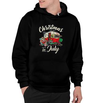 Enjoy Christmas In July Hippie Camping Gift Camping Lover Hoodie - Thegiftio