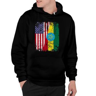 Ethiopian Rootshalf American Flag Ethiopia Hoodie | Mazezy