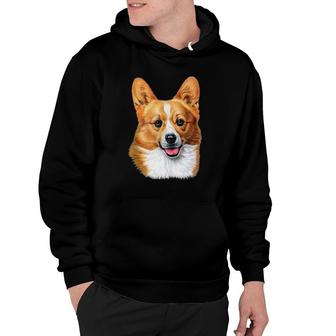 Face Portrait Drawing Painting Art Pembroke Welsh Corgi Hoodie - Thegiftio UK