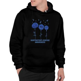 Faith Hope Love Huntington's Disease-Hd Blue Awareness Ribbon Hoodie | Mazezy