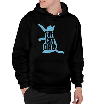 Fat Cat Dad - Funny Father's Day Chubby Chonk Daddy Fun 80S Style Hoodie | Mazezy