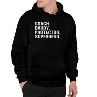 Father's Day Gift Coach Daddy Protector Superhero Hoodie | Mazezy