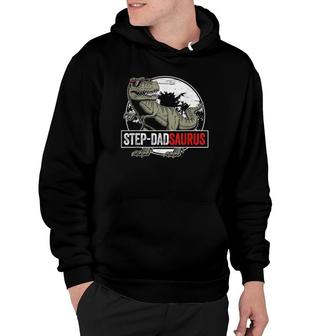 Father's Day Step Dadsaurusrex Dinosaur Funny Step Dad Hoodie | Mazezy