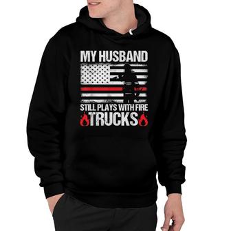 Firefighter's Wife Quote Proud Fireman Usa Flag Design Hoodie | Mazezy