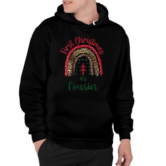 First Christmas As Cousin Cute Xmas Leopard Rainbow Hoodie | Mazezy